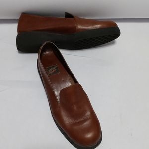 AEROSOLES LEATHER LOAFERS WOMENS 10 B BROWN SHOES